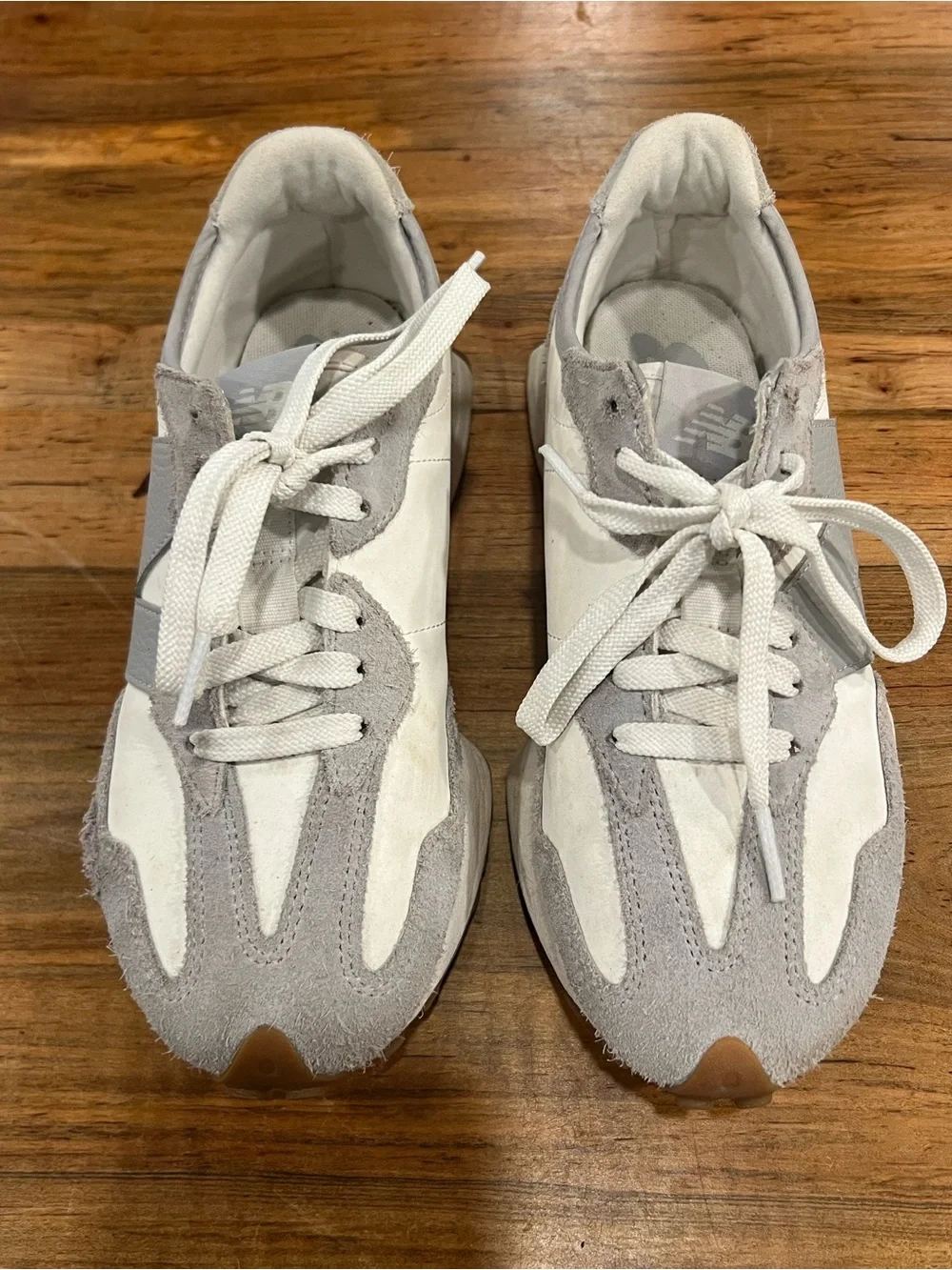 New Balance 327 White and Light Gray Women's Retro Runner Sneakers